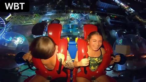 nipple slip on slingshot ride|Nipple Slip Slingshot Ride Porn Videos 